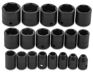 Proto® 3/8" Drive 19 Piece Metric Impact Socket Set - 6 Point - Best Tool & Supply