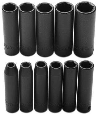 Proto® 3/8" Drive 11 Piece Metric Deep Impact Socket Set - 6 Point - Best Tool & Supply