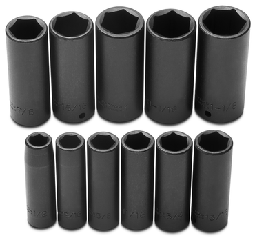 Proto® 1/2" Drive 11 Piece Deep Impact Socket Set - 6 Point - Best Tool & Supply