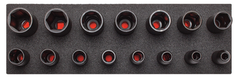 Proto® Foamed 1/2" Drive 15 Piece Deep Impact Socket Set - Black Oxide - 6 Point - Best Tool & Supply