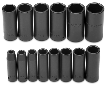 Proto® 1/2" Drive 15 Piece Deep Impact Socket Set - 6 Point - Best Tool & Supply