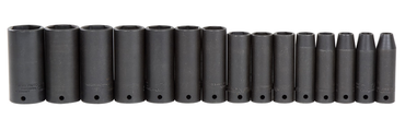 Proto® 1/2" Drive 15 Piece Deep Thin Wall Impact Socket Set - 6 Point - Best Tool & Supply