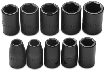 Proto® 1/2" Drive 10 Piece Metric Impact Socket Set - 6 Point - Best Tool & Supply