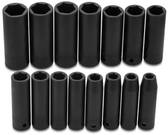 Proto® 1/2" Drive 15 Piece Metric Deep Impact Socket Set - 6 Point - Best Tool & Supply