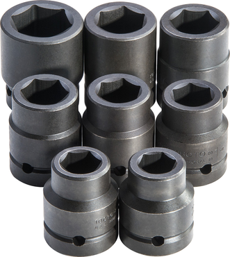 Proto® 1" Drive 8 Piece Impact Socket Set - 6 Point - Best Tool & Supply