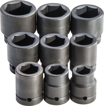 Proto® 1" Drive 9 Piece Impact Socket Set - 6 Point - Best Tool & Supply