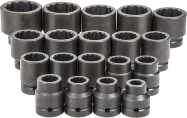 Proto® 1" Drive 19 Piece Impact Socket Set - 12 Point - Best Tool & Supply