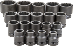 Proto® 1" Drive 19 Piece Impact Socket Set - 12 Point - Best Tool & Supply