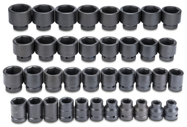 Proto® 1" Drive 37 Piece Impact Socket Set-6 Point - Best Tool & Supply