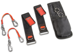 Proto® Tethering D-Ring Pouch Set with Two Pockets, Retractable Lanyard, and D-Ring Wrist Strap System with (2) JWS-DR and (2) JLANWR6LB - Best Tool & Supply