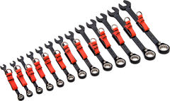 Proto® Tether-Ready 13 Piece Black Chrome Reversible Combination Ratcheting Wrench Set - Spline - Best Tool & Supply