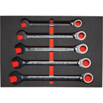 Proto® Foamed 22 Piece Metric Reversible Ratcheting Combination Wrench Set - Black Chrome- Spline - Best Tool & Supply