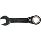 Proto® Black Chrome Combination Stubby Reversible Ratcheting Wrench 15 mm - Spline - Best Tool & Supply