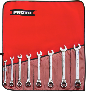 Proto® 8 Piece Full Polish Metric Ratcheting Wrench Set - 12 Point - Best Tool & Supply