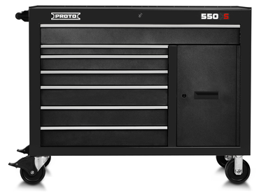 Proto® 550S 50" Workstation - 7 Drawer & 1 Shelf, Dual Black - Best Tool & Supply