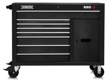 Proto® 550S 50" Workstation - 8 Drawer & 2 Shelves, Dual Black - Best Tool & Supply