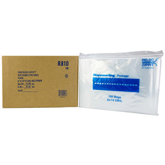 8″ × 10″ 2-MIL Clear Reloc Zippit Zipper Bags, Sold per Case of 1000 (10 boxes of 100 per case)