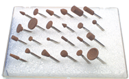 #150 - Contains: 24 Aluminum Oxide Points; For: Machines that hold 3/32 Shanks - Mounted Point Kit for Flex Shaft Grinder - Best Tool & Supply