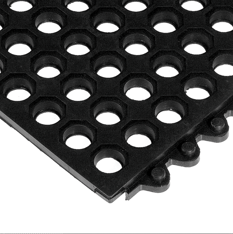 24 / Seven Floor Mat - 3' x 3' x 5/8" ThickÂ (Black Drainage All Purpose) - Best Tool & Supply