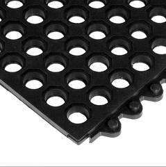 24 / Seven Floor Mat - 3' x 3' x 5/8" ThickÂ (Black Drainage All Purpose) - Best Tool & Supply