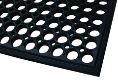 3' x 5' x 1/2" Thick Drainage MatÂ - Black - Grit Coated - Best Tool & Supply