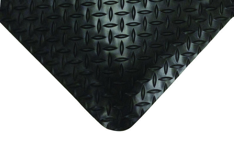 4' x 75' x 15/16" Thick Diamond Comfort Mat - Black - Best Tool & Supply