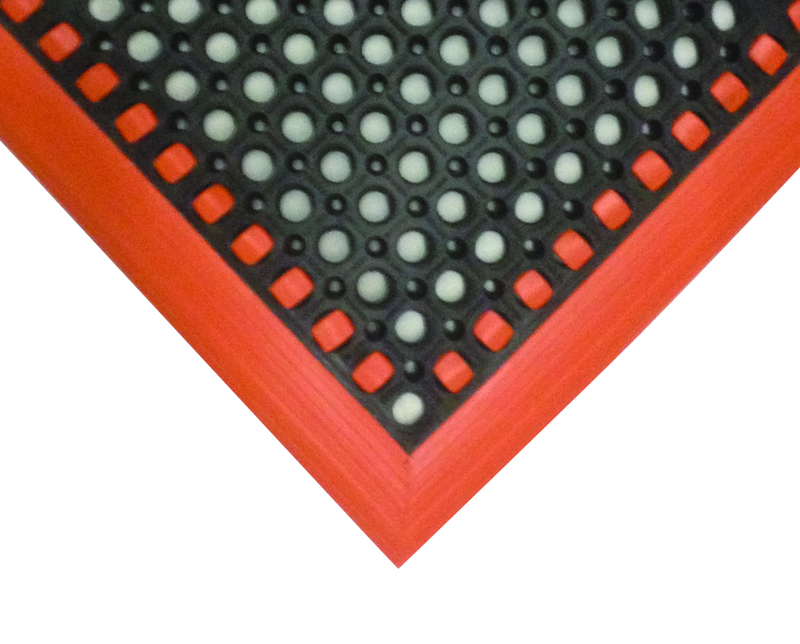 40" x 64" x 7/8" Thick Safety Wet / Dry Mat - Black / Orange - Best Tool & Supply