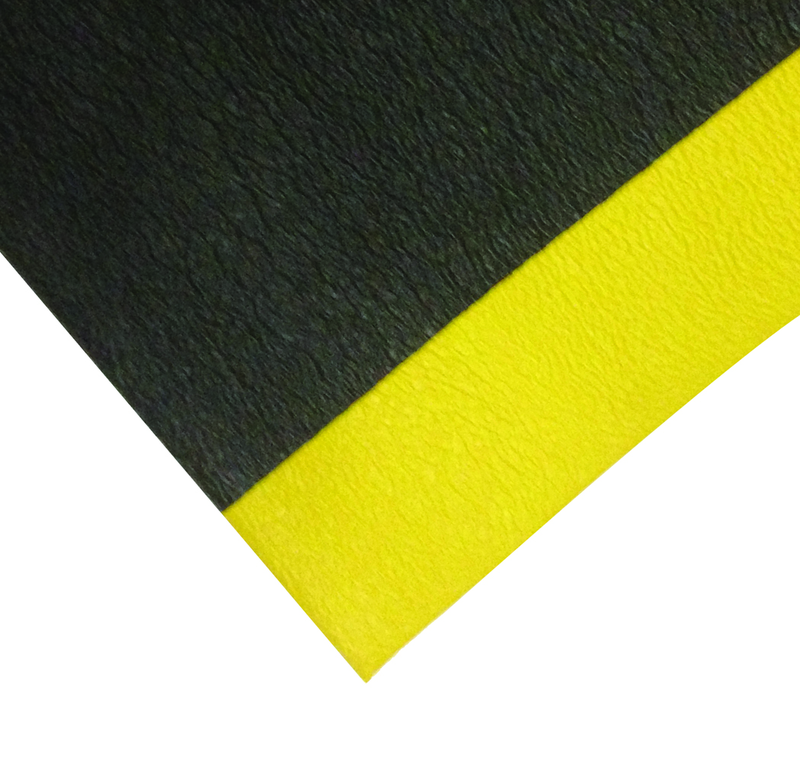 3' x 60' x 3/8" Safety Soft Comfot Mat - Yellow/Black - Best Tool & Supply