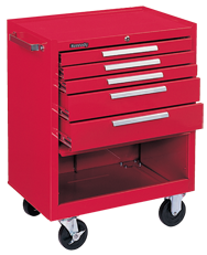 5-Drawer Roller Cabinet w/ball bearing Dwr slides - 35'' x 20'' x 29'' Red - Best Tool & Supply