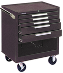 5-Drawer Roller Cabinet w/ball bearing Dwr slides - 35'' x 20'' x 29'' Brown - Best Tool & Supply