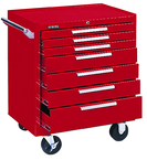 7-Drawer Roller Cabinet w/ball bearing Dwr slides - 35'' x 20'' x 29'' Red - Best Tool & Supply