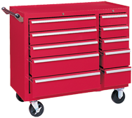 310X 10-Drawer Maintenance Cart - 35'' x 18'' x 39.38'' Red - Best Tool & Supply