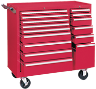 315X 15-Drawer Maintenance Cart - 35'' x 18'' x 39.38'' Red - Best Tool & Supply