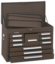 10-Drawer Mechanic's Chest - Model No.360B Brown 18.88H x 12.06D x 26.13''W - Best Tool & Supply