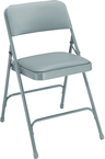Upholstered Folding Chair - Double Hinges, Double Contoured Back, 2 U-Shaped Riveted Cross Braces, Non-marring Glides; V-Tip Stability Caps; Upholstered 19-mil Vinyl Wrapped Over 1¼" Foam - Best Tool & Supply