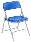 Plastic Folding Chair - Plastic Seat/Back Steel Frame - Blue - Best Tool & Supply
