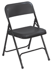 Plastic Folding Chair - Plastic Seat/Back Steel Frame - Black - Best Tool & Supply