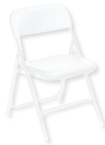 Plastic Folding Chair - Plastic Seat/Back Steel Frame - White - Best Tool & Supply