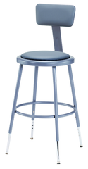 19" - 27" Adjustable Padded Stool With Padded Backrest - Best Tool & Supply