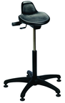Sit Stand - 14" Soft Polyurethane, Contoured, Tilting Seat,  27" Dia.-Stable 5 Star Base with Heavy Duty Stationary Glides, Seat height 20"-30" - Best Tool & Supply