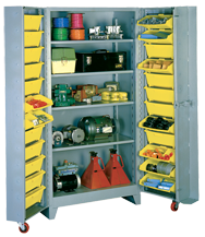 38 x 28 x 76'' (24 Bins Included) - Bin Storage Cabinet - Best Tool & Supply