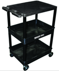 Utility Cart Plus 3 Top Flat & 2 Bottom Tub Shelves - 24" x 18" x 36-1/2" - Best Tool & Supply