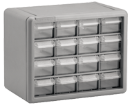 8-1/2 x 6-3/8 x 10-9/16'' (16 Compartments) - Plastic Modular Parts Cabinet - Best Tool & Supply