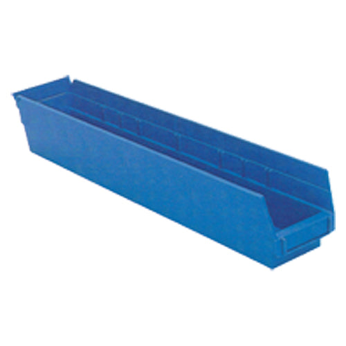 4 1/8″ × 23 5/8″ × 4″ - Blue Economy Shelf Bin - Best Tool & Supply