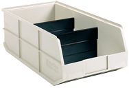 11 x 20-1/2 x 7'' - Beige Bin with 2 Dividers - Best Tool & Supply