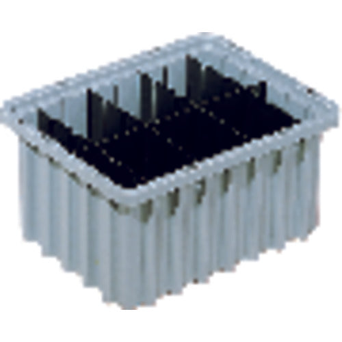 9 1/8″ × 6 1/2″ × 4 5/8″ - Gray - Akro Grid Stackable Containers