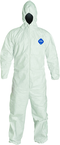 Tyvek® White Zip Up Coveralls w/ Attached Hood & Elastic Wrists  - X-Large (case of 25) - Best Tool & Supply