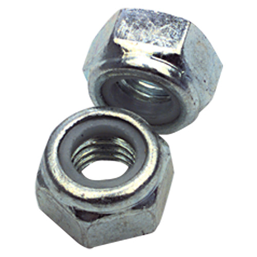 M8-1.25 - Zinc / Bright - Nylon Insert Stop Nut - Best Tool & Supply