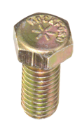 3/8-24 x 5 - Zinc / Yellow Plated Heat Treated Alloy Steel - Cap Screws - Hex - Best Tool & Supply
