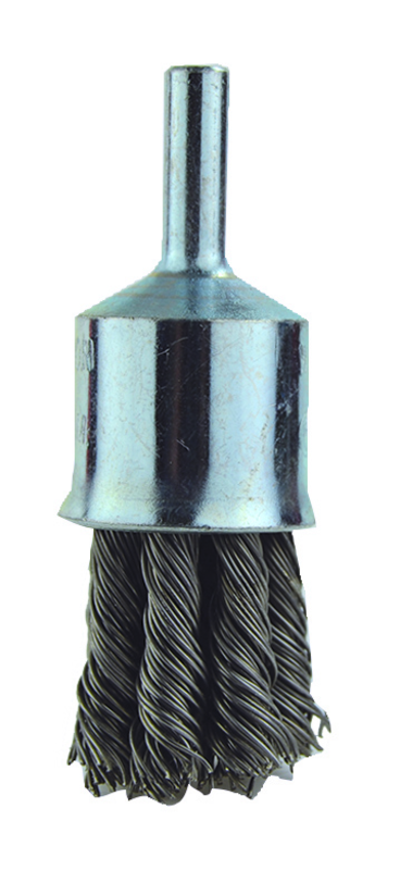 1" Diameter - 1/4" Shank - .006 Wire - End Brush - Best Tool & Supply